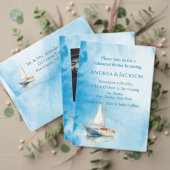 Waterverf zeilboot bruiloft acryl uitnodigingen (Personaliseer deze collectie van deze onafhankelijke maker. Test)
