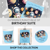 Assiettes En Carton Anniversaire bleu des Planètes extérieures