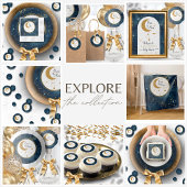 Serviette En Papier Au-Dessus Du Baby shower Spatial Lune