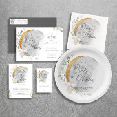 Serviette En Papier Au-dessus de la lune fleurie boho genre neutre