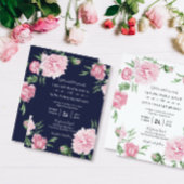 Menu Mariage d'aquarelle rose Peony