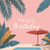 Invitation Palm Springs été fête d'anniversaire rose