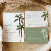 Numéros de table de mariage avec palmier, Sage Tro
