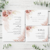 Étiquette Boho Pampas Grass Terracotta Script Retourner Adre (Personnalisez la collection de ce créateur indépendant.)