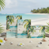 Cartons Réponse Paradise Palms Plage tropicale Mariage