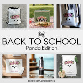 Horloge Ronde Panda Thème Rustique Noir et Blanc