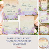 Magnet Flexible Coastal Watercolor Floral Wedding Invitation