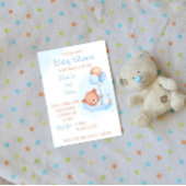 Papier Ours en peluche Pastel avec ballons baby shower éc