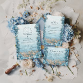 Invitation Pastel Coastal Blue Florals Wedding