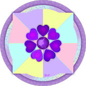 Tasse Latte Couleurs pastel & coeurs violets battre