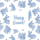 White Easter Gift Bag with Blue Floral Pattern Groot Cadeauzakje