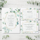 Monogram Eucalyptus Geometric Weddenschap Ronde Sticker (Personaliseer de collectie van deze zelfstandige maker.)