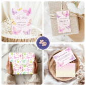 Serviette En Papier Papillons Pastel Baby shower rose violet