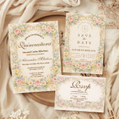 Invitation Pastel Garden Baroque Quinceañera