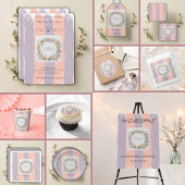 Sticker Rond Baby shower Fleur sauvage Pastel Neutre Genre