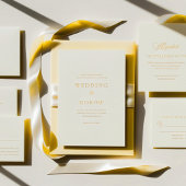 Pastel & Gold Floral Wedding Invitation