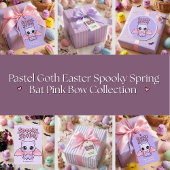Spooky Spring Pastel Goth Bat Lavender Pink Feestdagenkaart