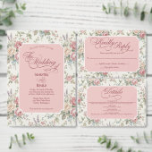Invitation Elegant Pastel Roses Shabby Chic Wedding (Personnalisez la collection de ce créateur indépendant.)