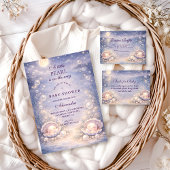 Invitation Pastel Seashell Pearl Baby Shower