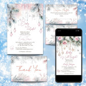 Invitation Petit pastel de baby shower d'hiver de flocon de n