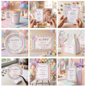 Invitation rayée pour le 1er anniversaire d'une fi