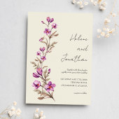 Fleur sauvage Pastel Boho Mariage Carte de remerci
