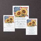 Patriottische Amerikaanse vlag Zonnebloem Bruiloft Save The Date (Personaliseer de collectie van deze zelfstandige maker.)