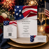 Étiquette American Flag Wedding Return Address Labels