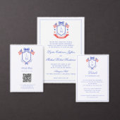 Patriotic Crest w/ US Flags | Monogram Save The Date (Personaliseer de collectie van deze zelfstandige maker.)