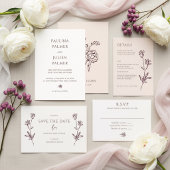 Éventail Ivory & Burgundy | Programme de mariage chic aux f
