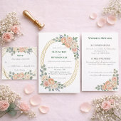 Programme Mariage Élégant Fleur de Pêcher et Treillis Doré