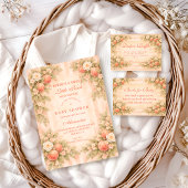 Invitation Peach Blossom Garden Baby Shower