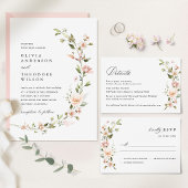 Numéros de table de mariage floraux rose pêche
