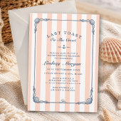 Invitation Dernier Toast sur la Côte ! Rayure d'enterrement d