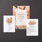 Menu Peach Fuzz Floral Mariage (Personnalisez la collection de ce créateur indépendant.)