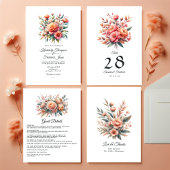 Cartons Réponse Peach Fuzz Floral Mariage