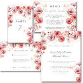 Save The Date Joli rose, Peach Fuzz, mariage à l'aquarelle