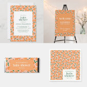 Serviette En Papier Summer Oranges Fruit Pink Baby Shower Custom