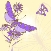 Carnet à papillon violet Peach