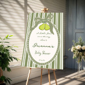 Signe De Table Pear sage green retro baby shower diapper raffle