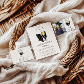 Faire-part Photo Pearl Champagne Glass Graduation