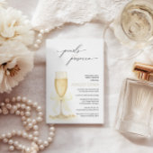 Parels & Prosecco Bedankt Card | Elegant neutraal