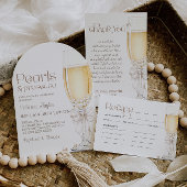 Bruidsfeest welkomstbord met parels en Prosecco Acryl Bord