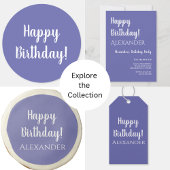 Étiquettes-cadeau Moderne violet élégant Script simple Nom de l'anni
