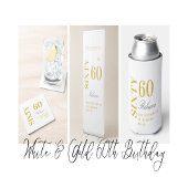 Minimaal Wit & Goud 60e Verjaardagspartij Douane Menu