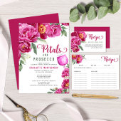 Signe De Table Elégante Fête des mariées rose Fleurs & Bubbles Ba