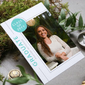 Carte Diplôme photo moderne Script vert blanc