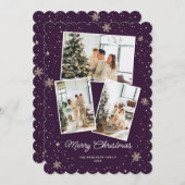 Collection photo violet moderne Joyeux Noël Carte (Devant / Derrière)