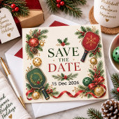 Save The Date Pickleball thème Noël 