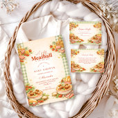 Invitation Picnic Green Gingham Little Meatball Baby Shower